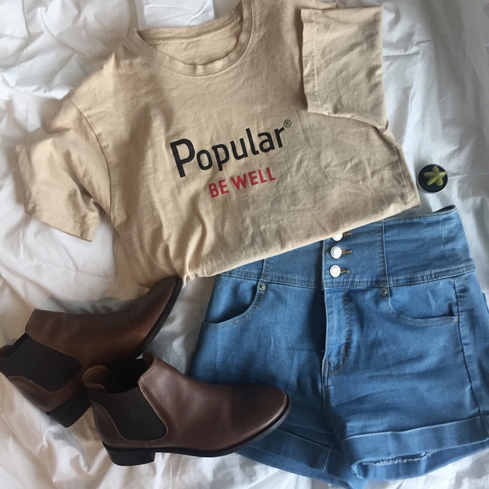 Popular Be Well T-Shirt in Tan